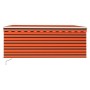 Toldo retráctil manual con persiana naranja y marrón 3,5x2,5 m