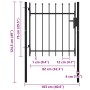 Puerta para valla con puntas de lanza 100x75 cm