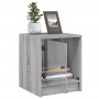 Mesitas noche con puertas vidrio 2 uds gris Sonoma 35x37x42 cm