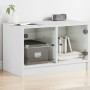 Mueble de TV con puertas de vidrio blanco 68x37x42 cm en Muebles TV | Comprar online en Foro24