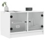 Mueble de TV con puertas de vidrio blanco 68x37x42 cm en Muebles TV | Comprar online en Foro24