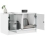 Mueble de TV con puertas de vidrio blanco 68x37x42 cm en Muebles TV | Comprar online en Foro24