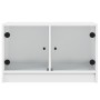 Mueble de TV con puertas de vidrio blanco 68x37x42 cm en Muebles TV | Comprar online en Foro24
