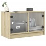 Mueble de TV con puertas de vidrio roble Sonoma 68x37x42 cm