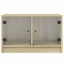 Mueble de TV con puertas de vidrio roble Sonoma 68x37x42 cm