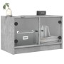 Mueble de TV con puertas de vidrio gris hormigón 68x37x42 cm en Muebles TV | Comprar online en Foro24