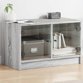 Mueble de TV con puertas de vidrio gris Sonoma 68x37x42 cm en Muebles TV | Comprar online en Foro24