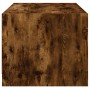 Mesa de centro con puertas de vidrio roble ahumado 68x50x42 cm