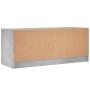 Mueble de TV con puertas de vidrio gris hormigón 102x37x42 cm