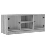 Mueble de TV con puertas de vidrio gris Sonoma 102x37x42 cm en Muebles TV | Comprar online en Foro24