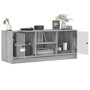 Mueble de TV con puertas de vidrio gris Sonoma 102x37x42 cm en Muebles TV | Comprar online en Foro24