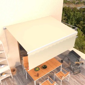 Toldo retráctil manual con persiana color crema 4x3 m
