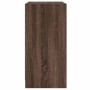 Armario auxiliar puertas de vidrio marrón roble 68x37x75,5 cm