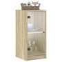 Armario auxiliar puertas de vidrio roble Sonoma 35x37x75,5 cm