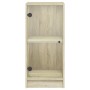 Armario auxiliar puertas de vidrio roble Sonoma 35x37x75,5 cm