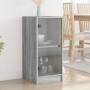 Armario auxiliar puertas de vidrio gris Sonoma 35x37x75,5 cm