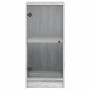 Armario auxiliar puertas de vidrio gris Sonoma 35x37x75,5 cm