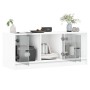 Mueble de TV con puertas de vidrio blanco 102x37x42 cm