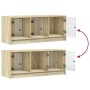 Mueble de TV con puertas de vidrio roble Sonoma 102x37x42 cm en Muebles TV | Comprar online en Foro24
