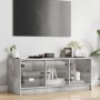 Mueble de TV con puertas de vidrio gris hormigón 102x37x42 cm en Muebles TV | Comprar online en Foro24