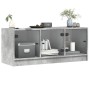 Mueble de TV con puertas de vidrio gris hormigón 102x37x42 cm en Muebles TV | Comprar online en Foro24