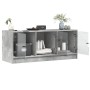 Mueble de TV con puertas de vidrio gris hormigón 102x37x42 cm en Muebles TV | Comprar online en Foro24