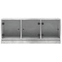Mueble de TV con puertas de vidrio gris hormigón 102x37x42 cm en Muebles TV | Comprar online en Foro24