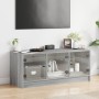 Mueble de TV con puertas de vidrio gris Sonoma 102x37x42 cm en Muebles TV | Comprar online en Foro24