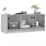 Mueble de TV con puertas de vidrio gris Sonoma 102x37x42 cm en Muebles TV | Comprar online en Foro24