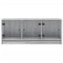 Mueble de TV con puertas de vidrio gris Sonoma 102x37x42 cm en Muebles TV | Comprar online en Foro24