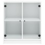 Armario auxiliar con puertas de vidrio blanco 68x37x75,5 cm