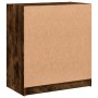 Armario auxiliar puertas de vidrio roble ahumado 68x37x75,5 cm