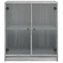 Armario auxiliar puertas de vidrio gris Sonoma 68x37x75,5 cm