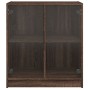 Armario auxiliar puertas de vidrio marrón roble 68x37x75,5 cm