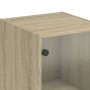 Aparador con puertas de vidrio roble Sonoma 35x37x142 cm