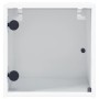Mesita de noche con puerta de vidrio blanco 35x37x35 cm en Mesitas de noche | Comprar online en Foro24
