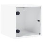 Mesitas de noche con puertas de vidrio 2 uds blanco 35x37x35 cm en Mesitas de noche | Comprar online en Foro24