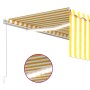 Toldo manual retráctil con persiana y LED amarillo blanco 4x3 m