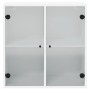 Mueble de pared con puertas de vidrio blanco 68x37x68,5 cm en Taquillas y armarios de almacenamiento | Comprar online en Foro24