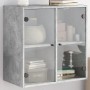 Mueble de pared puertas de vidrio gris hormigón 68x37x68,5 cm en Taquillas y armarios de almacenamiento | Comprar online en Foro