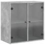 Mueble de pared puertas de vidrio gris hormigón 68x37x68,5 cm en Taquillas y armarios de almacenamiento | Comprar online en Foro