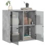 Mueble de pared puertas de vidrio gris hormigón 68x37x68,5 cm en Taquillas y armarios de almacenamiento | Comprar online en Foro