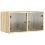 Mueble de pared puertas de vidrio roble Sonoma 68,5x37x35 cm