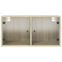 Mueble de pared puertas de vidrio roble Sonoma 68,5x37x35 cm en Taquillas y armarios de almacenamiento | Comprar online en Foro2