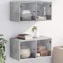 Mueble pared puertas vidrio 2 uds gris hormigón 68,5x37x35 cm en Taquillas y armarios de almacenamiento | Comprar online en Foro