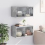 Mueble pared puertas vidrio 2 uds gris hormigón 68,5x37x35 cm en Taquillas y armarios de almacenamiento | Comprar online en Foro