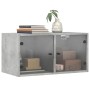 Mueble pared puertas vidrio 2 uds gris hormigón 68,5x37x35 cm en Taquillas y armarios de almacenamiento | Comprar online en Foro