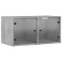 Mueble pared puertas vidrio 2 uds gris hormigón 68,5x37x35 cm en Taquillas y armarios de almacenamiento | Comprar online en Foro