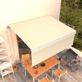 Toldo automático retráctil con persiana color crema 4x3 m