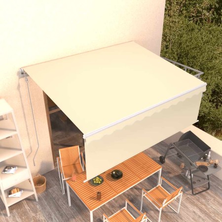 Toldo automático retráctil con persiana color crema 4x3 m